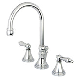 Governor Two-Handle 3-Hole Deck Mount Widespread Bathroom Faucet with Brass Pop-Up Drain