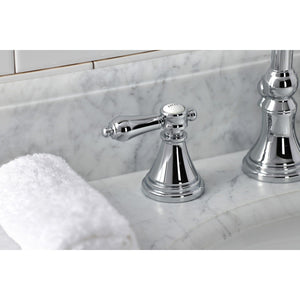 Heirloom Two-Handle 3-Hole Deck Mount Widespread Bathroom Faucet with Brass Pop-Up Drain