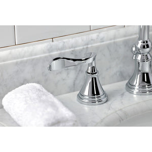 Century Two-Handle 3-Hole Deck Mount Widespread Bathroom Faucet with Brass Pop-Up Drain