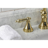 Governor Two-Handle 3-Hole Deck Mount Widespread Bathroom Faucet with Brass Pop-Up Drain