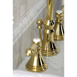 Heirloom Two-Handle 3-Hole Deck Mount Widespread Bathroom Faucet with Brass Pop-Up Drain