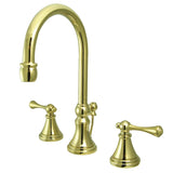 Governor Two-Handle 3-Hole Deck Mount Widespread Bathroom Faucet with Brass Pop-Up Drain