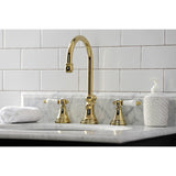 Bel-Air Two-Handle 3-Hole Deck Mount Widespread Bathroom Faucet with Brass Pop-Up Drain