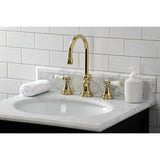 Bel-Air Two-Handle 3-Hole Deck Mount Widespread Bathroom Faucet with Brass Pop-Up Drain