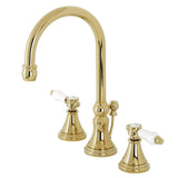 Bel-Air Two-Handle 3-Hole Deck Mount Widespread Bathroom Faucet with Brass Pop-Up Drain