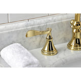 Century Two-Handle 3-Hole Deck Mount Widespread Bathroom Faucet with Brass Pop-Up Drain