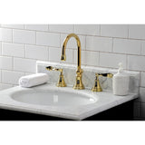 Century Two-Handle 3-Hole Deck Mount Widespread Bathroom Faucet with Brass Pop-Up Drain