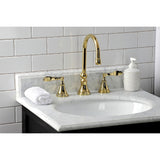 Century Two-Handle 3-Hole Deck Mount Widespread Bathroom Faucet with Brass Pop-Up Drain