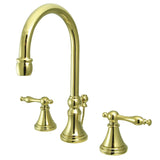 Governor Two-Handle 3-Hole Deck Mount Widespread Bathroom Faucet with Brass Pop-Up Drain