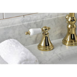 Governor Two-Handle 3-Hole Deck Mount Widespread Bathroom Faucet with Brass Pop-Up Drain