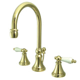 Governor Two-Handle 3-Hole Deck Mount Widespread Bathroom Faucet with Brass Pop-Up Drain