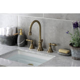 Governor Two-Handle 3-Hole Deck Mount Widespread Bathroom Faucet with Brass Pop-Up Drain