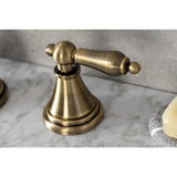 Governor Two-Handle 3-Hole Deck Mount Widespread Bathroom Faucet with Brass Pop-Up Drain