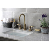 Heirloom Two-Handle 3-Hole Deck Mount Widespread Bathroom Faucet with Brass Pop-Up Drain