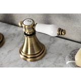 Bel-Air Two-Handle 3-Hole Deck Mount Widespread Bathroom Faucet with Brass Pop-Up Drain