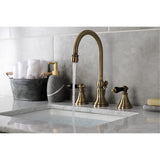 Duchess Two-Handle 3-Hole Deck Mount Widespread Bathroom Faucet with Brass Pop-Up Drain