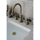 Duchess Two-Handle 3-Hole Deck Mount Widespread Bathroom Faucet with Brass Pop-Up Drain