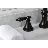 Governor Two-Handle 3-Hole Deck Mount Widespread Bathroom Faucet with Brass Pop-Up Drain