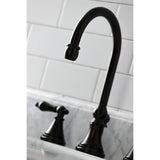 Governor Two-Handle 3-Hole Deck Mount Widespread Bathroom Faucet with Brass Pop-Up Drain