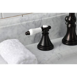 Bel-Air Two-Handle 3-Hole Deck Mount Widespread Bathroom Faucet with Brass Pop-Up Drain