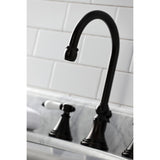 Bel-Air Two-Handle 3-Hole Deck Mount Widespread Bathroom Faucet with Brass Pop-Up Drain