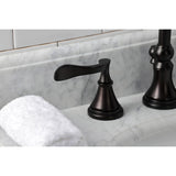 Century Two-Handle 3-Hole Deck Mount Widespread Bathroom Faucet with Brass Pop-Up Drain