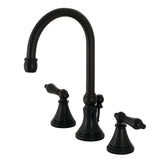 Duchess Two-Handle 3-Hole Deck Mount Widespread Bathroom Faucet with Brass Pop-Up Drain