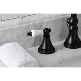 Governor Two-Handle 3-Hole Deck Mount Widespread Bathroom Faucet with Brass Pop-Up Drain