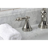 Governor Two-Handle 3-Hole Deck Mount Widespread Bathroom Faucet with Brass Pop-Up Drain