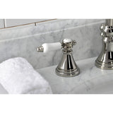 Bel-Air Two-Handle 3-Hole Deck Mount Widespread Bathroom Faucet with Brass Pop-Up Drain