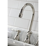 Bel-Air Two-Handle 3-Hole Deck Mount Widespread Bathroom Faucet with Brass Pop-Up Drain