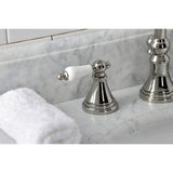 Governor Two-Handle 3-Hole Deck Mount Widespread Bathroom Faucet with Brass Pop-Up Drain