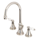 Governor Two-Handle 3-Hole Deck Mount Widespread Bathroom Faucet with Brass Pop-Up Drain