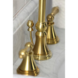 Governor Two-Handle 3-Hole Deck Mount Widespread Bathroom Faucet with Brass Pop-Up Drain