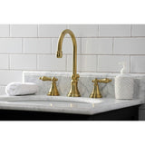 Governor Two-Handle 3-Hole Deck Mount Widespread Bathroom Faucet with Brass Pop-Up Drain