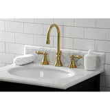 Governor Two-Handle 3-Hole Deck Mount Widespread Bathroom Faucet with Brass Pop-Up Drain