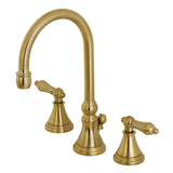 Governor Two-Handle 3-Hole Deck Mount Widespread Bathroom Faucet with Brass Pop-Up Drain