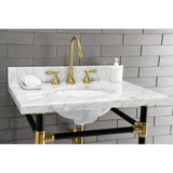 Heirloom Two-Handle 3-Hole Deck Mount Widespread Bathroom Faucet with Brass Pop-Up Drain