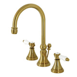 Bel-Air Two-Handle 3-Hole Deck Mount Widespread Bathroom Faucet with Brass Pop-Up Drain