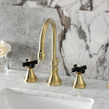 Duchess Two-Handle 3-Hole Deck Mount Widespread Bathroom Faucet with Brass Pop-Up Drain