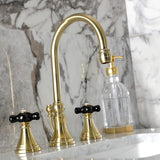 Duchess Two-Handle 3-Hole Deck Mount Widespread Bathroom Faucet with Brass Pop-Up Drain