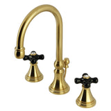 Duchess Two-Handle 3-Hole Deck Mount Widespread Bathroom Faucet with Brass Pop-Up Drain