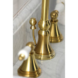 Governor Two-Handle 3-Hole Deck Mount Widespread Bathroom Faucet with Brass Pop-Up Drain