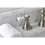 Bel-Air Two-Handle 3-Hole Deck Mount Widespread Bathroom Faucet with Brass Pop-Up Drain