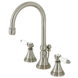 Bel-Air Two-Handle 3-Hole Deck Mount Widespread Bathroom Faucet with Brass Pop-Up Drain