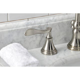 Century Two-Handle 3-Hole Deck Mount Widespread Bathroom Faucet with Brass Pop-Up Drain