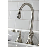 Century Two-Handle 3-Hole Deck Mount Widespread Bathroom Faucet with Brass Pop-Up Drain