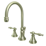 Governor Two-Handle 3-Hole Deck Mount Widespread Bathroom Faucet with Brass Pop-Up Drain