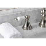 Governor Two-Handle 3-Hole Deck Mount Widespread Bathroom Faucet with Brass Pop-Up Drain