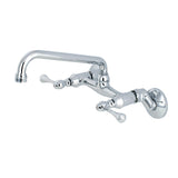 Kingston Two-Handle 2-Hole Wall Mount Kitchen Faucet